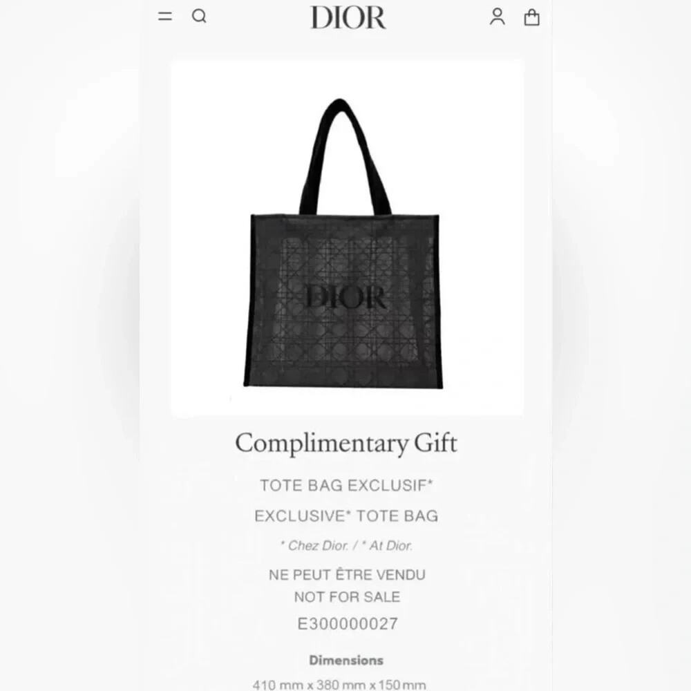 Christian Dior Beach Tote Bag Black Velvet Mesh Limited Beauty Parfums Gift GWP - Picture 10 of 10